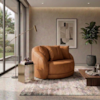 Poltrona Decorativa Maya Base Giratoria Courino TCS 727 MOLL