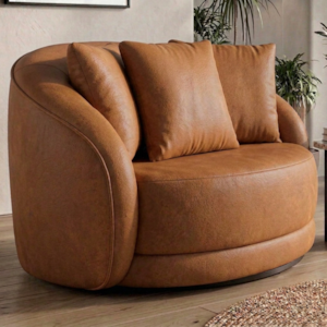 Poltrona Decorativa Maya Base Giratoria Courino TCS 727 MOLL
