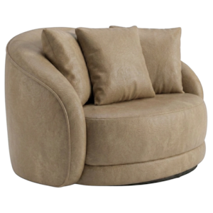 Poltrona Decorativa Maya Base Giratoria Courino TCS 729 MOLL