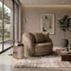 Poltrona Decorativa Maya Base Giratoria Courino TCS 729 MOLL