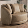 Poltrona Decorativa Maya Base Giratoria Courino TCS 729 MOLL