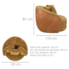 Poltrona Decorativa Maya Base Giratoria Linho Color Trend E Courino TCA 219 TCS 727 MOLL