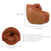 Poltrona Decorativa Maya Base Giratoria Linho Color Trend E Courino TCA 303 TCS 727 MOLL