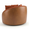 Poltrona Decorativa Maya Base Giratoria Linho Color Trend E Courino TCA 303 TCS 727 MOLL