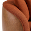 Poltrona Decorativa Maya Base Giratoria Linho Color Trend E Courino TCA 303 TCS 727 MOLL