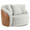 Poltrona Decorativa Maya Base Giratoria Linho E Courino TCS 701 TCS 727 MOLL