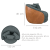 Poltrona Decorativa Maya Base Giratoria Linho E Courino TCS 718 TCS 727 MOLL