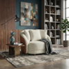 Poltrona Decorativa Maya Pes Madeira Boucle E Courino TCE 1010 TCS 727 MOLL