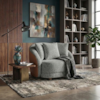 Poltrona Decorativa Maya Pes Madeira Boucle E Courino TCE 1018 TCS 727 MOLL