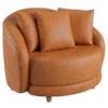 Poltrona Decorativa Maya Pes Madeira Courino TCS 727 MOLL
