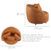 Poltrona Decorativa Maya Pes Madeira Courino TCS 727 MOLL