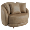 Poltrona Decorativa Maya Pes Madeira Courino TCS 729 MOLL