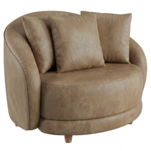 Poltrona Decorativa Maya Pes Madeira Courino TCS 729 MOLL