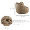Poltrona Decorativa Maya Pes Madeira Courino TCS 729 MOLL
