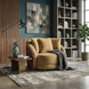 Poltrona Decorativa Maya Pes Madeira Linho Color Trend E Courino TCA 219 TCS 727 MOLL