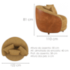 Poltrona Decorativa Maya Pes Madeira Linho Color Trend E Courino TCA 219 TCS 727 MOLL
