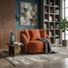 Poltrona Decorativa Maya Pes Madeira Linho Color Trend E Courino TCA 303 TCS 727 MOLL