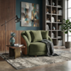 Poltrona Decorativa Maya Pes Madeira Linho Color Trend E Courino TCA 307 TCS 727 MOLL