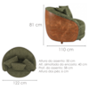 Poltrona Decorativa Maya Pes Madeira Linho Color Trend E Courino TCA 307 TCS 727 MOLL
