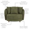 Poltrona Decorativa Maya Pes Madeira Linho Color Trend E Courino TCA 307 TCS 727 MOLL