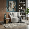 Poltrona Decorativa Maya Pes Madeira Linho E Courino TCS 701 TCS 727 MOLL