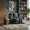 Poltrona Decorativa Maya Pes Madeira Linho E Courino TCS 718 TCS 727 MOLL
