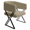 Poltrona Decorativa Mirela Pes Metal Boucle Bege VConcept