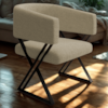 Poltrona Decorativa Mirela Pes Metal Boucle Bege VConcept