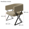 Poltrona Decorativa Mirela Pes Metal Boucle Bege VConcept