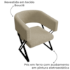 Poltrona Decorativa Mirela Pes Metal Boucle Bege VConcept