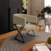 Poltrona Decorativa Mirela Pes Metal Boucle Bege VConcept