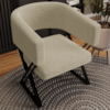 Poltrona Decorativa Mirela Pes Metal Boucle Bege VConcept