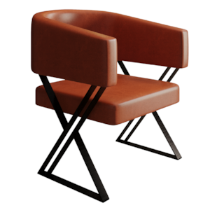 Poltrona Decorativa Mirela Pes Metal Corino New Dallas VConcept