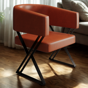 Poltrona Decorativa Mirela Pes Metal Corino New Dallas VConcept