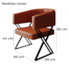 Poltrona Decorativa Mirela Pes Metal Corino New Dallas VConcept