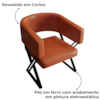 Poltrona Decorativa Mirela Pes Metal Corino New Dallas VConcept