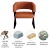 Poltrona Decorativa Mirela Pes Metal Corino New Dallas VConcept