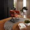 Poltrona Decorativa Mirela Pes Metal Corino New Dallas VConcept