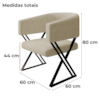 Poltrona Decorativa Mirela Pes Metal Linho Bege VConcept