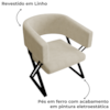 Poltrona Decorativa Mirela Pes Metal Linho Bege VConcept