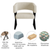 Poltrona Decorativa Mirela Pes Metal Linho Bege VConcept