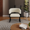 Poltrona Decorativa Mirela Pes Metal Linho Bege VConcept