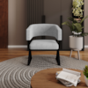 Poltrona Decorativa Mirela Pes Metal Linho Cinza VConcept