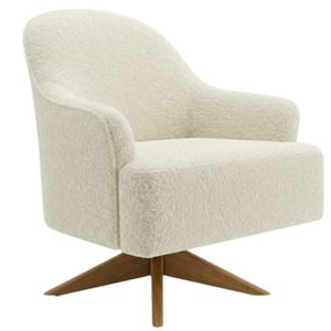 Poltrona Decorativa Naomi Base Giratoria Boucle TCE 1010 MOLL