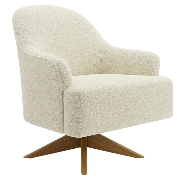 Poltrona Decorativa Naomi Base Giratoria Boucle TCE 1010 MOLL