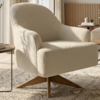Poltrona Decorativa Naomi Base Giratoria Boucle TCE 1010 MOLL