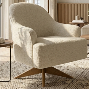 Poltrona Decorativa Naomi Base Giratoria Boucle TCE 1010 MOLL