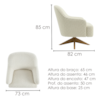 Poltrona Decorativa Naomi Base Giratoria Boucle TCE 1010 MOLL