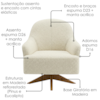 Poltrona Decorativa Naomi Base Giratoria Boucle TCE 1010 MOLL