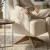 Poltrona Decorativa Naomi Base Giratoria Boucle TCE 1010 MOLL